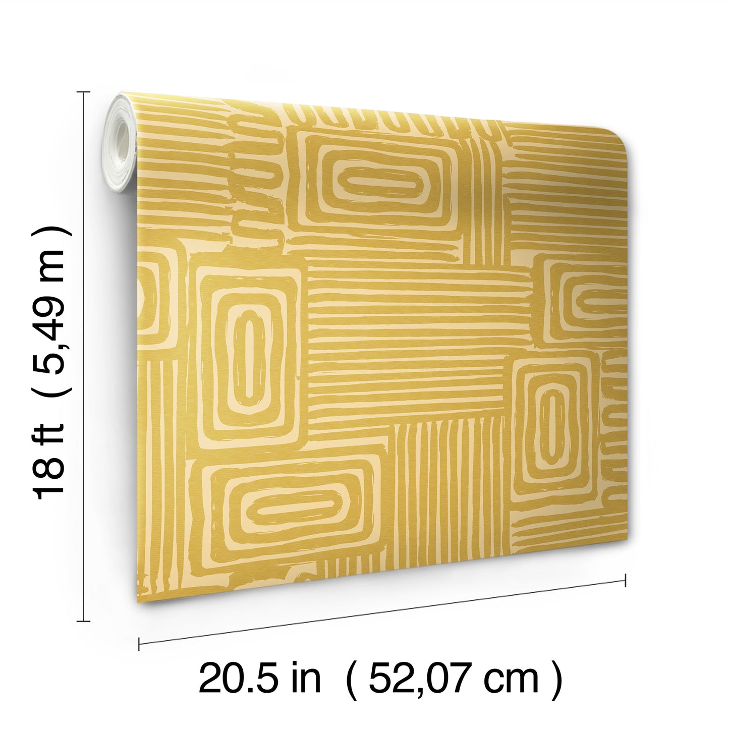 York Wallcoverings RoomMates Pathways Yellow Peel and Stick Wallpaper Modern Graphics Yellows  Wallpaper - RMK12744PLW