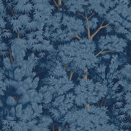 York Wallcoverings RoomMates Ardian Navy Peel and Stick Wallpaper Traditional Trees Blues  Wallpaper - RMK12750PLW