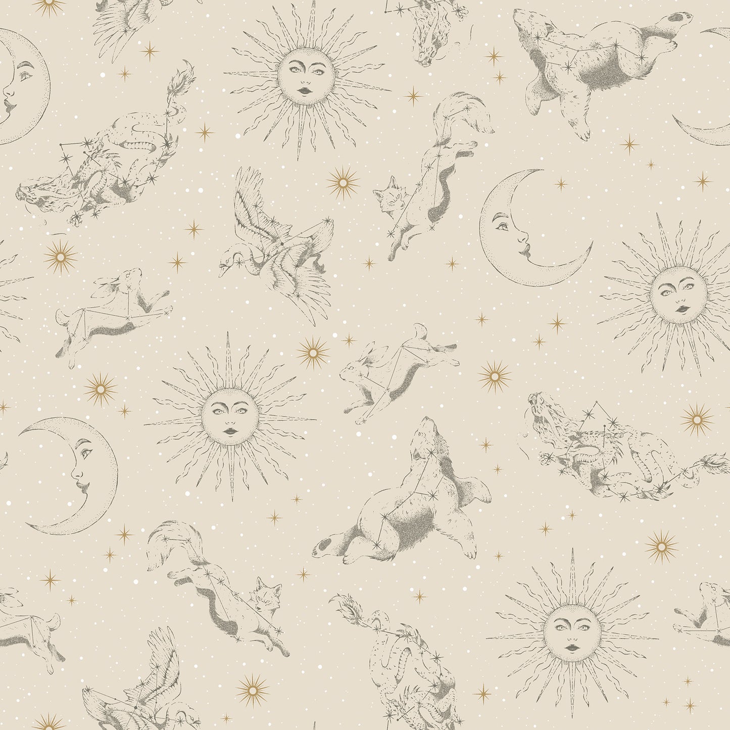 York Wallcoverings RoomMates Zodiac Dreams Linen Peel and Stick Wallpaper Modern Outer Space Neutrals  Wallpaper - RMK12752PLW