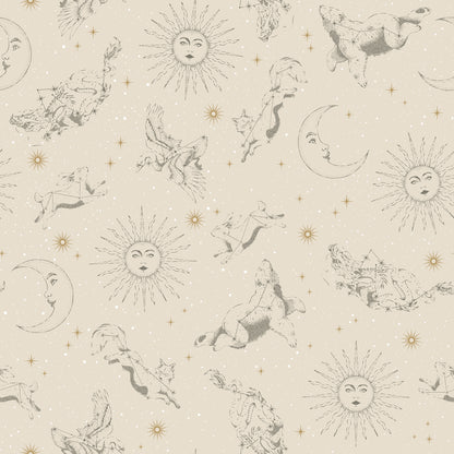 York Wallcoverings RoomMates Zodiac Dreams Linen Peel and Stick Wallpaper Modern Outer Space Neutrals  Wallpaper - RMK12752PLW