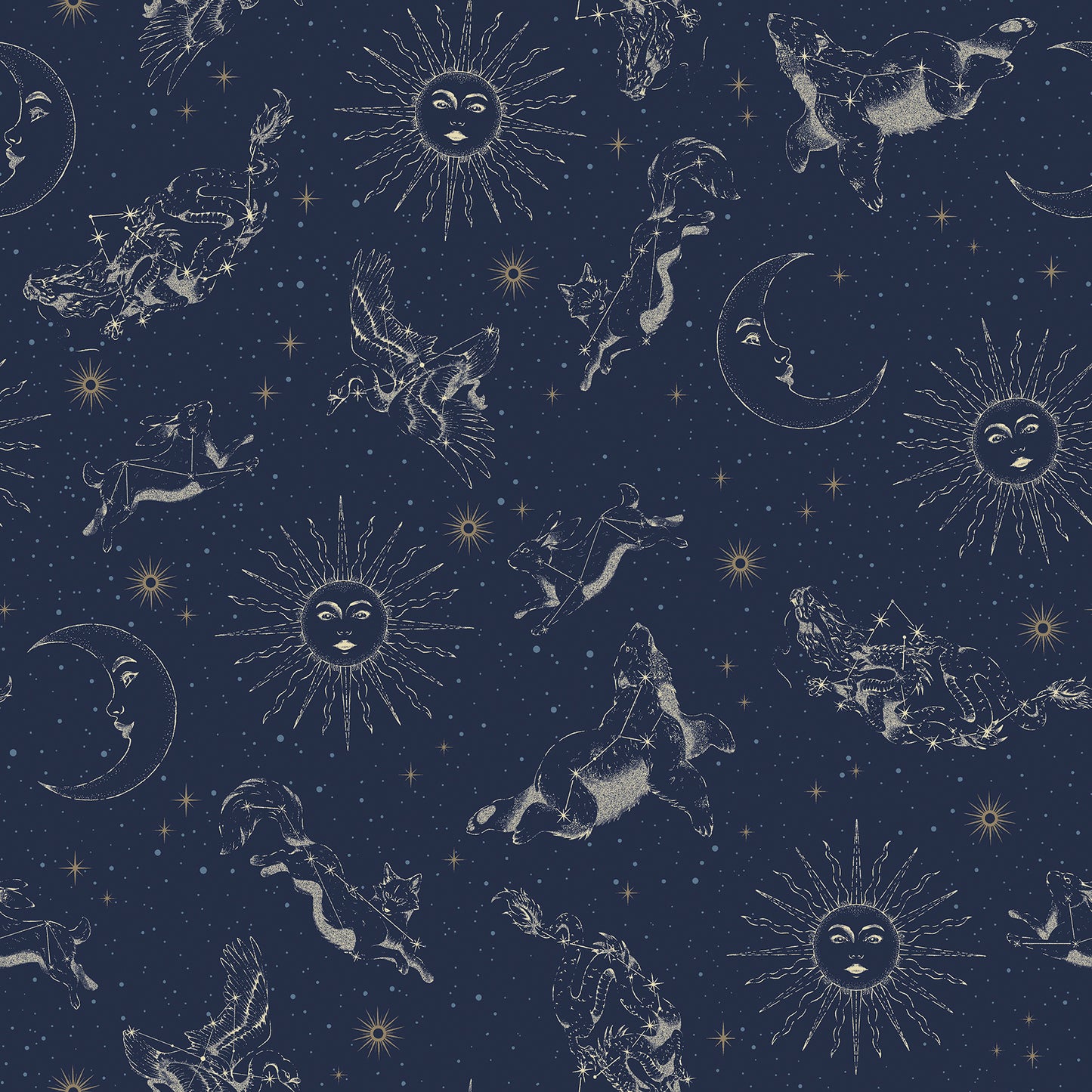 York Wallcoverings RoomMates Zodiac Dreams Navy Peel and Stick Wallpaper Modern Outer Space Blues  Wallpaper - RMK12753PLW