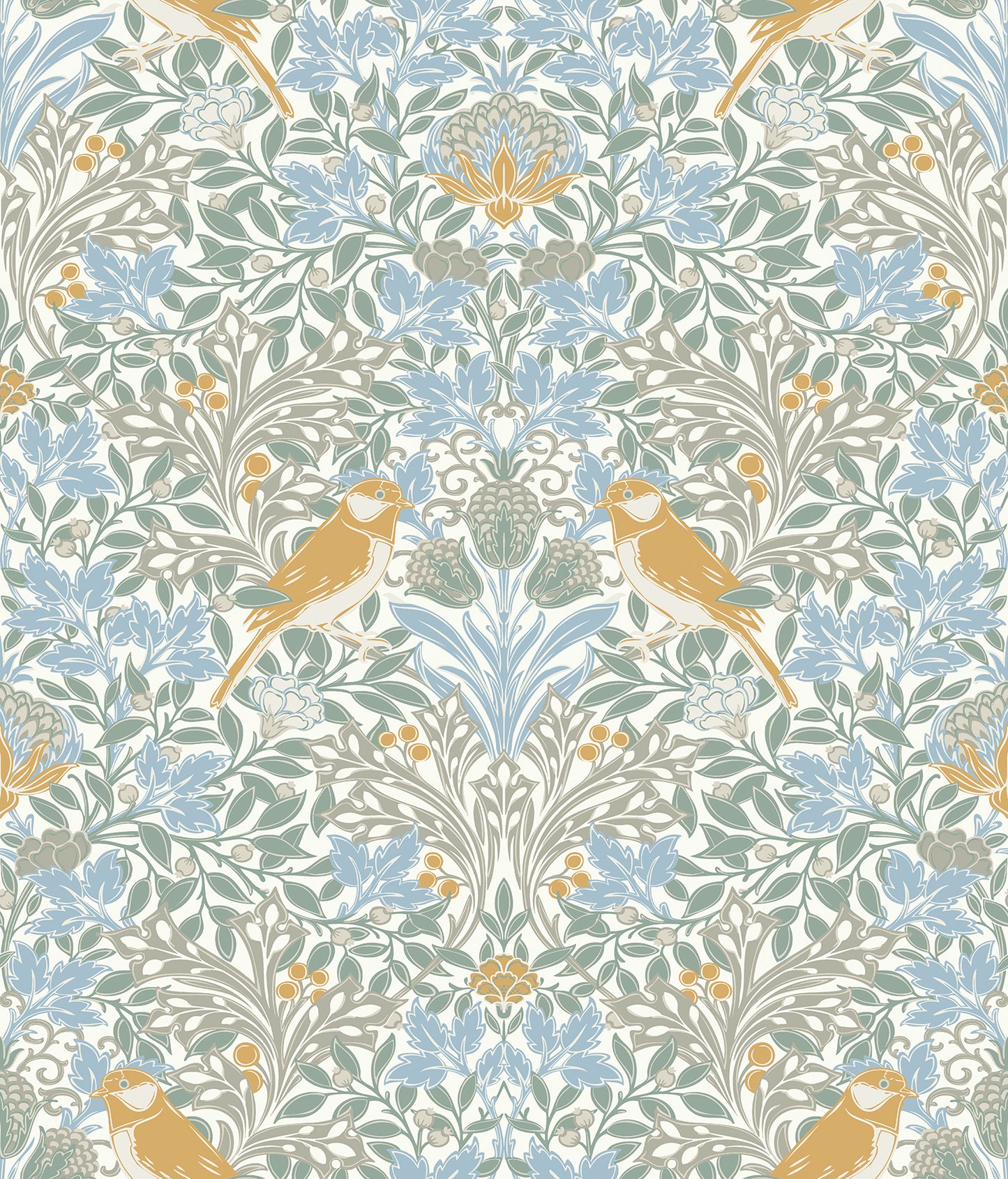 York Wallcoverings RoomMates Garden Aviary Sky Blue Peel and Stick Wallpaper Traditional Animals Blues  Wallpaper - RMK12754PLW