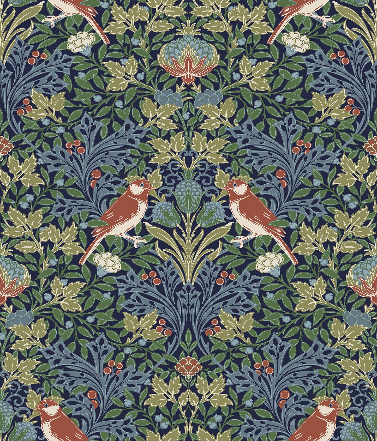York Wallcoverings RoomMates Garden Aviary Jewel Peel and Stick Wallpaper Traditional Animals Blues  Wallpaper - RMK12755PLW