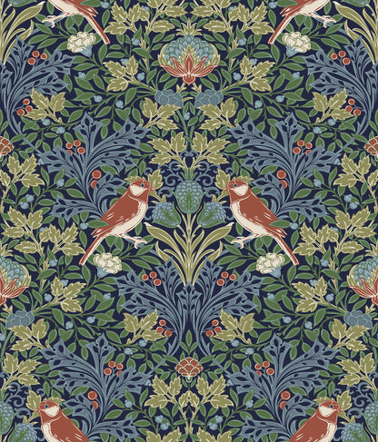 York Wallcoverings RoomMates Garden Aviary Jewel Peel and Stick Wallpaper Traditional Animals Blues  Wallpaper - RMK12755PLW