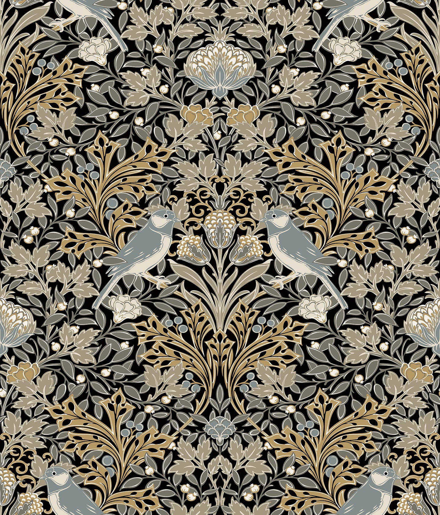 York Wallcoverings RoomMates Garden Aviary Black Peel and Stick Wallpaper Traditional Animal Print Blacks  Wallpaper - RMK12756PLW