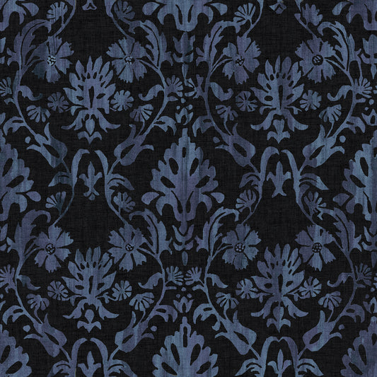 York Wallcoverings RoomMates Blooming Damask Black Peel and Stick Wallpaper Traditional Botanical Blacks  Wallpaper - RMK12758PLW