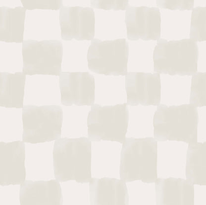 York Wallcoverings RoomMates Tess Watercolor Cream Checker Peel and Stick Wallpaper Modern Graphics Whites and Off-Whites  Wallpaper - RMK12773PLW