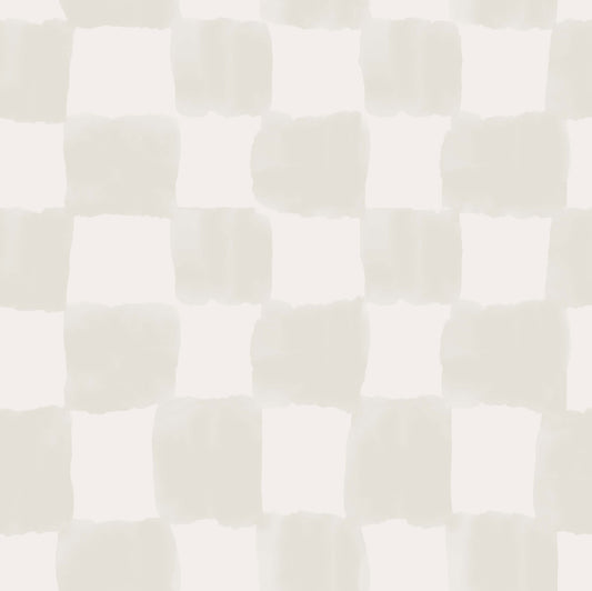 York Wallcoverings RoomMates Tess Watercolor Cream Checker Peel and Stick Wallpaper Modern Graphics Whites and Off-Whites  Wallpaper - RMK12773PLW