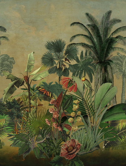 York Wallcoverings RoomMates Hilo Tropical Island Tapestry Peel and Stick Mural Traditional Animals Greens  Wallpaper - RMK12779MW