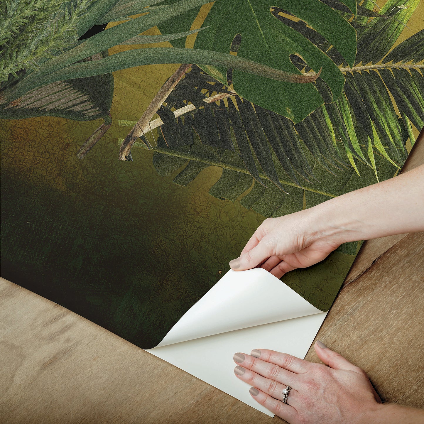 York Wallcoverings RoomMates Hilo Tropical Island Tapestry Peel and Stick Mural Traditional Animals Greens  Wallpaper - RMK12779MW