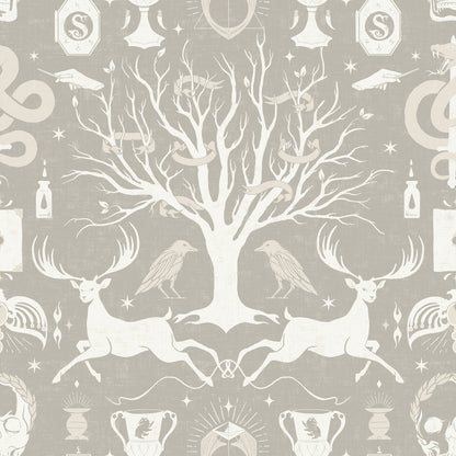 York Wallcoverings RoomMates Harry Potter Horcrux Grey Damask Peel and Stick Wallpaper Modern Trees Greys  Wallpaper - RMK12782PLW