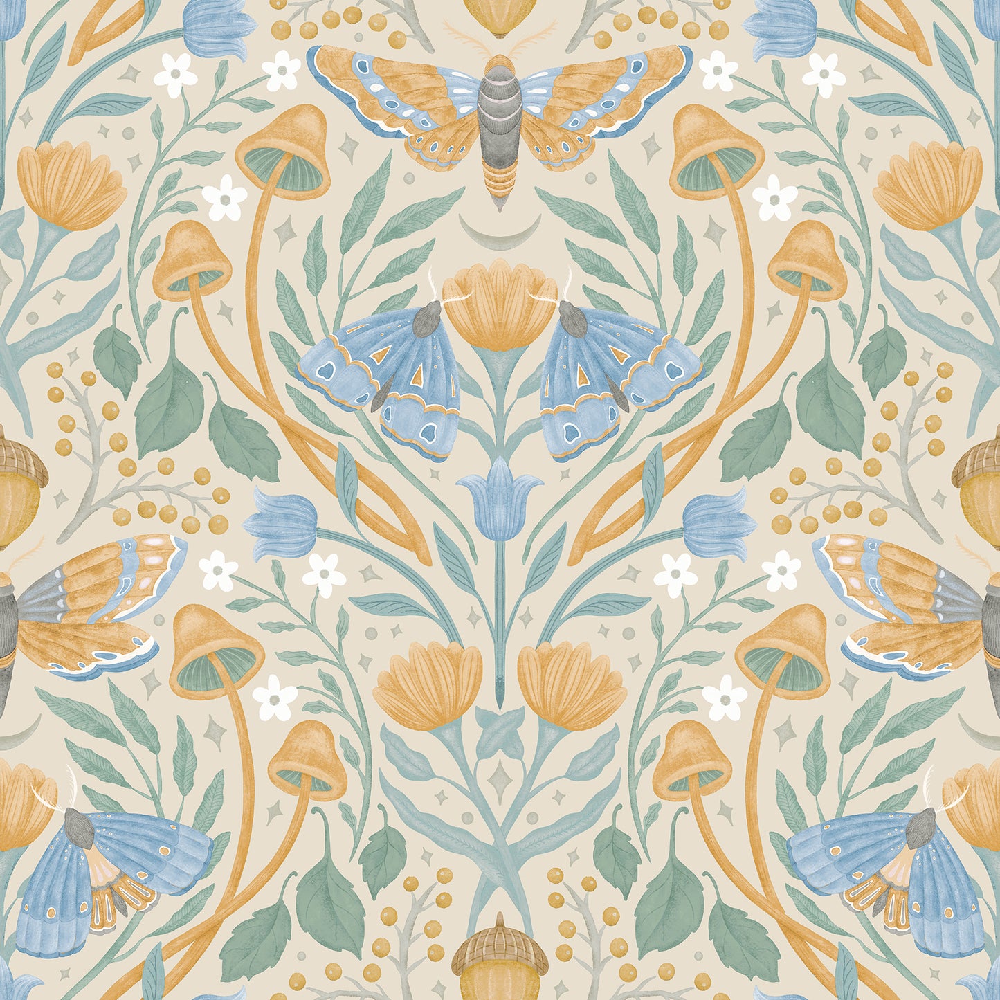 York Wallcoverings RoomMates Enchanted Forest Damask Orange Peel and Stick Wallpaper Bohemian Botanical Oranges  Wallpaper - RMK12784PLW