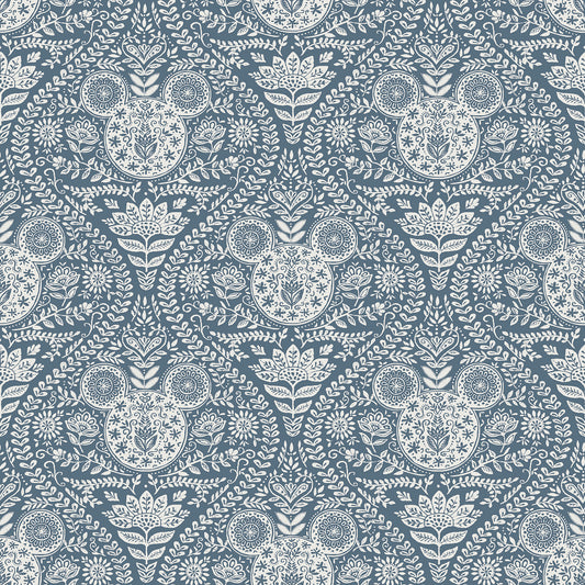 York Wallcoverings RoomMates Disney Mickey Mouse Blue Block Print Peel and Stick Wallpaper Modern Graphics Blues  Wallpaper - RMK12787PLW