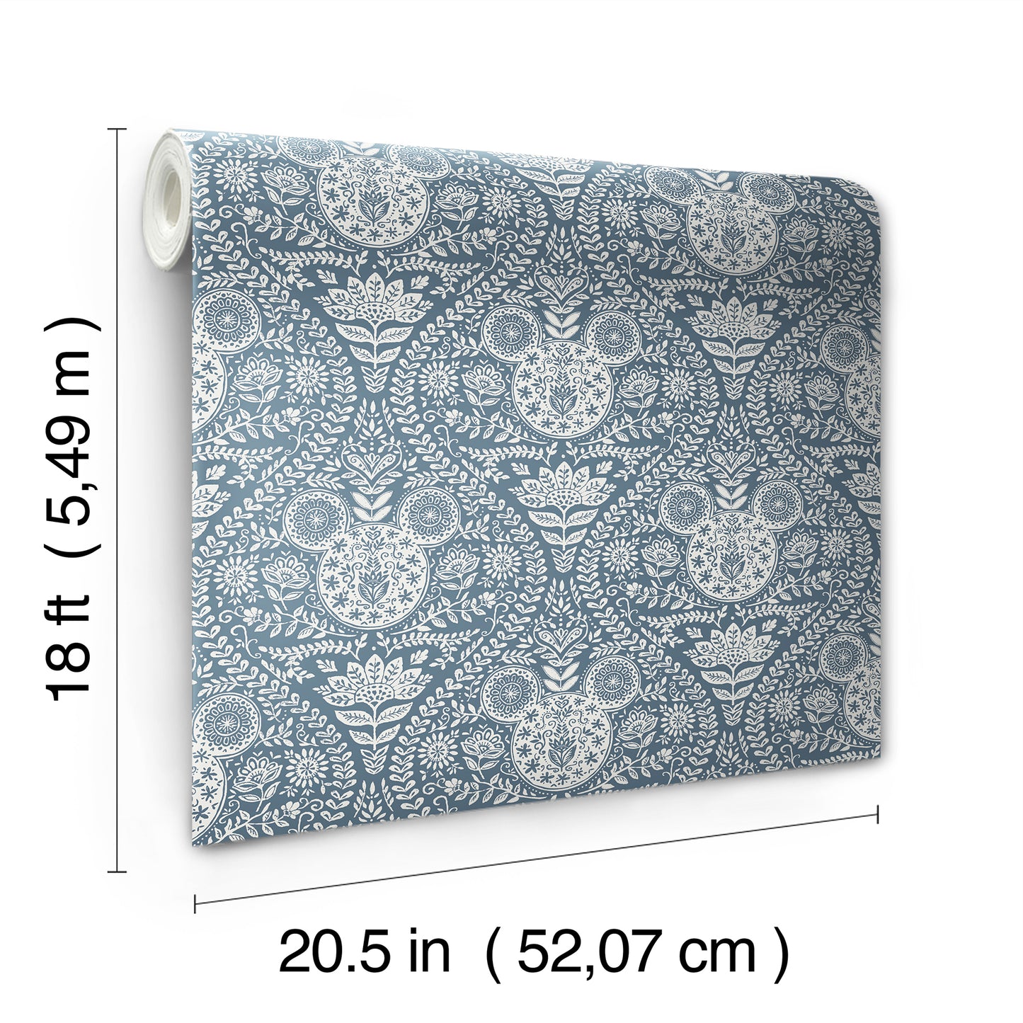 York Wallcoverings RoomMates Disney Mickey Mouse Blue Block Print Peel and Stick Wallpaper Modern Graphics Blues  Wallpaper - RMK12787PLW