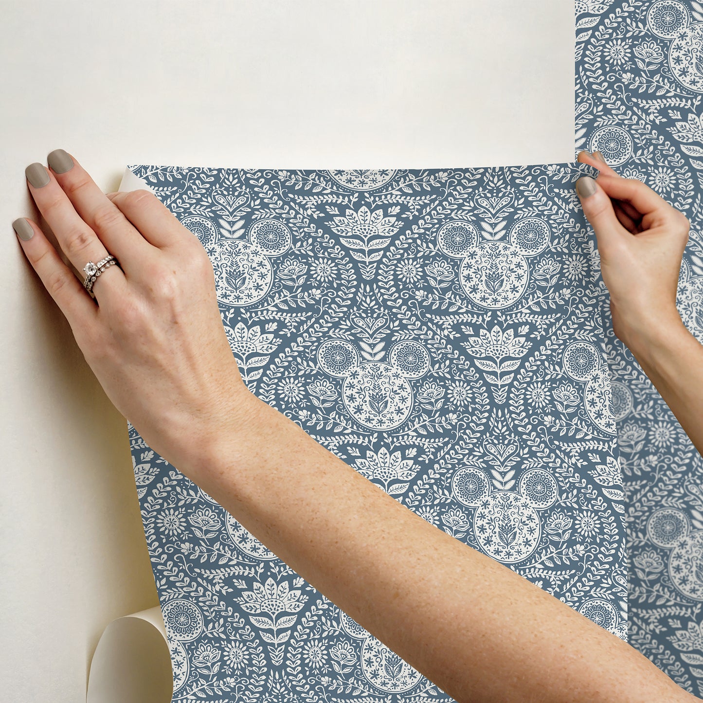 York Wallcoverings RoomMates Disney Mickey Mouse Blue Block Print Peel and Stick Wallpaper Modern Graphics Blues  Wallpaper - RMK12787PLW