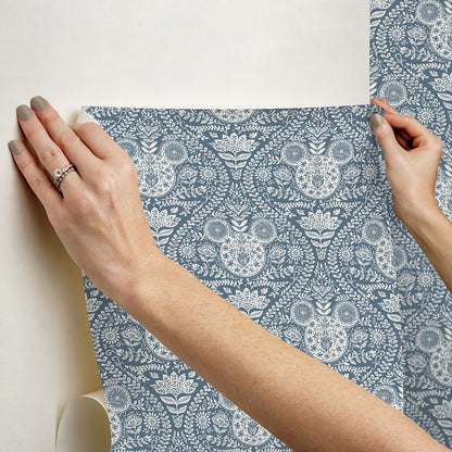 York Wallcoverings RoomMates Disney Mickey Mouse Blue Block Print Peel and Stick Wallpaper Modern Graphics Blues  Wallpaper - RMK12787PLW