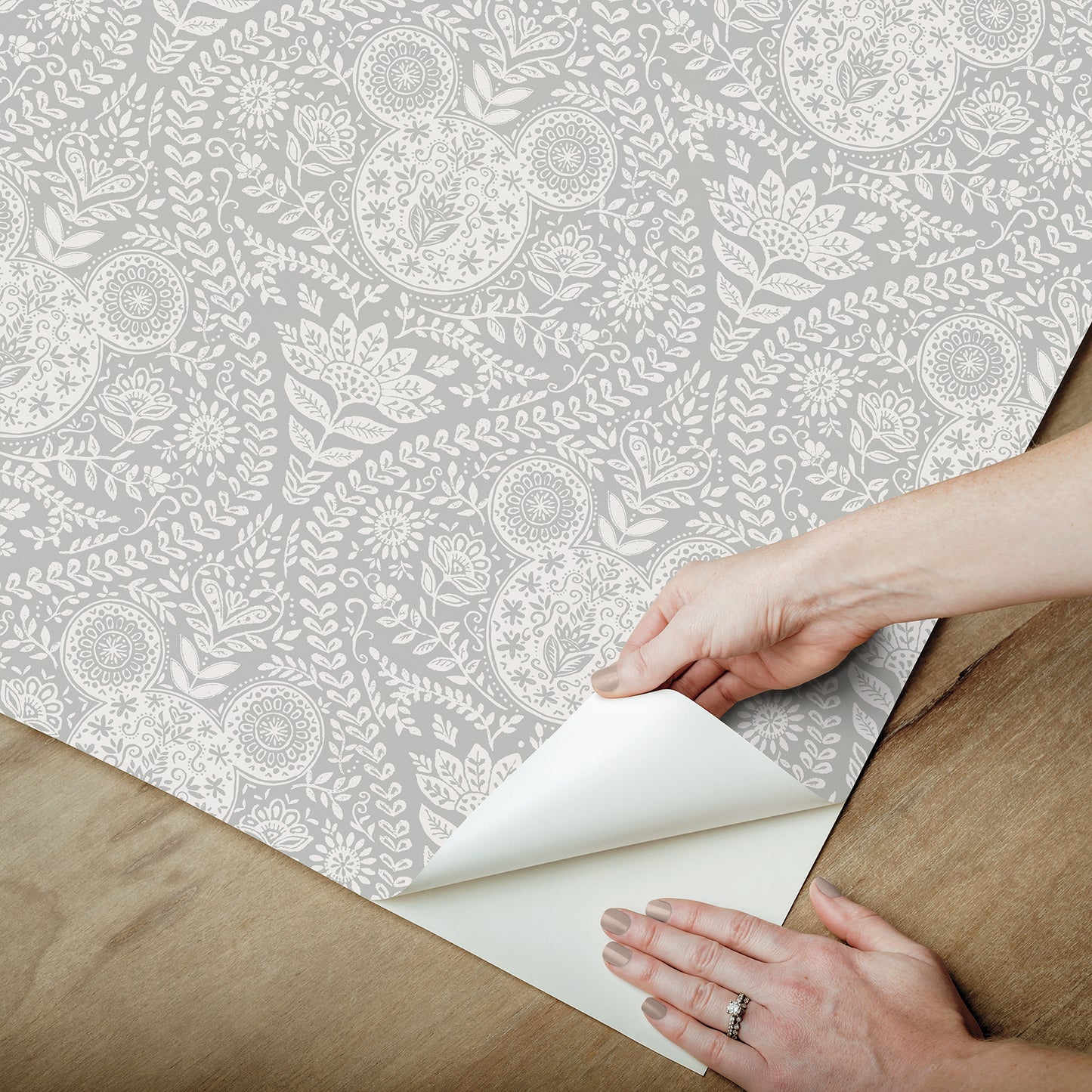 York Wallcoverings RoomMates Disney Mickey Mouse Grey Block Print Peel and Stick Wallpaper Modern Graphics Greys  Wallpaper - RMK12788PLW