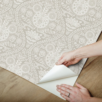 York Wallcoverings RoomMates Disney Mickey Mouse Cream Block Print Peel and Stick Wallpaper Modern Graphics Neutrals  Wallpaper - RMK12789PLW