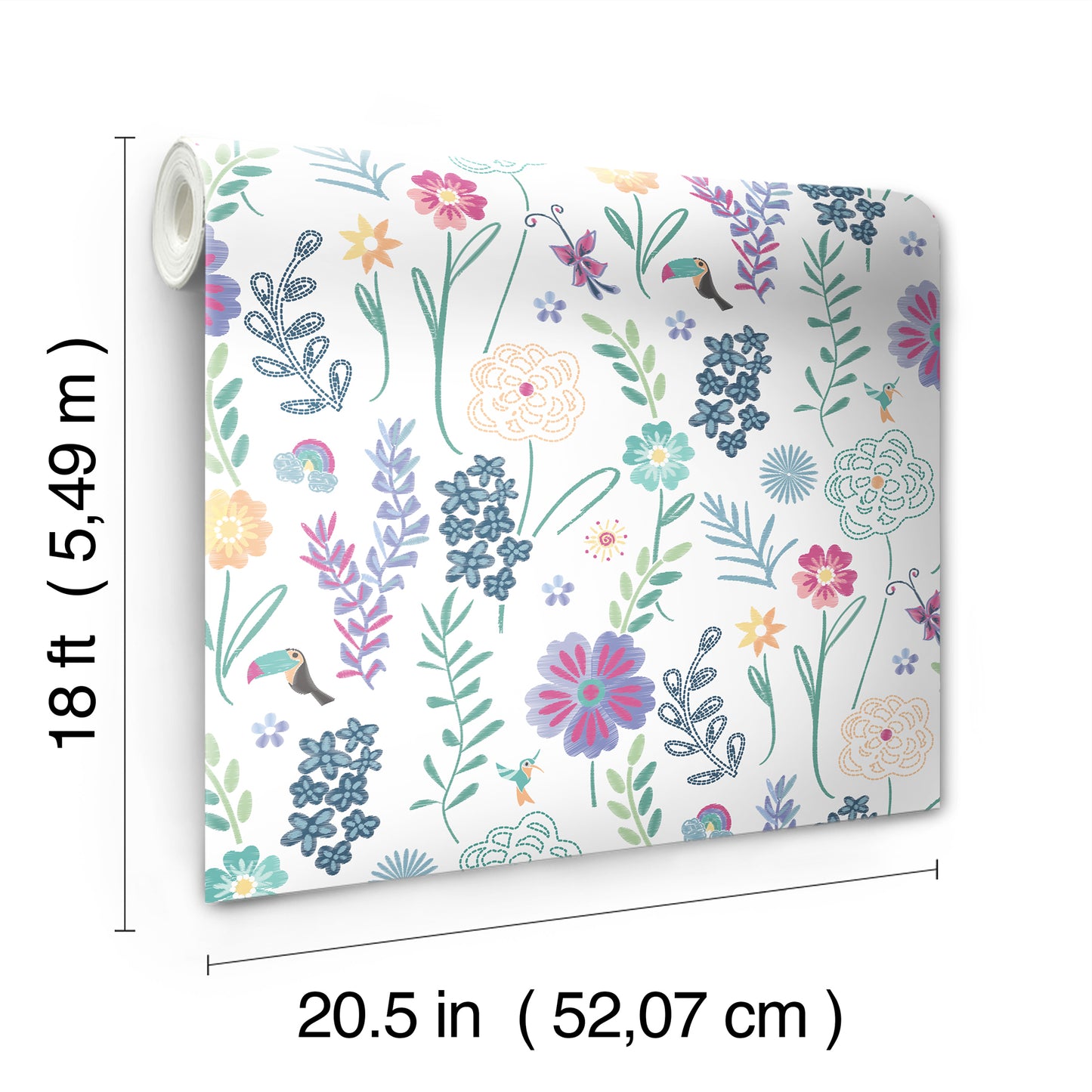 York Wallcoverings RoomMates Disney Encanto White Embroidery Floral Peel and Stick Wallpaper Modern Botanical Whites and Off-Whites  Wallpaper - RMK12791PLW