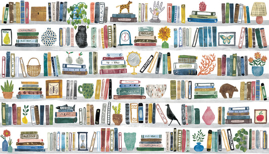 York Wallcoverings RoomMates Library Peel and Stick Wall Mural Whimsical Graphics Pinks  Wallpaper - RMK12806M