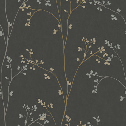 York Wallcoverings RoomMates Blossom Stripe Black Peel and Stick Wallpaper Traditional Graphics Blacks  Wallpaper - RMK12808PL