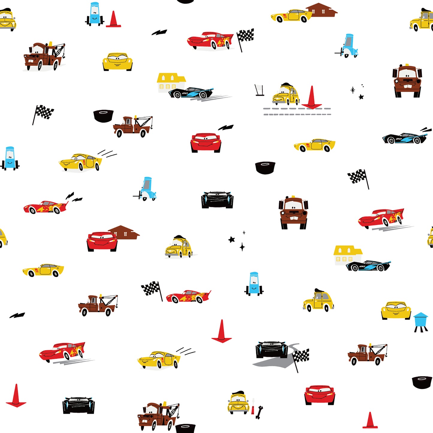 York Wallcoverings RoomMates Disney and Pixar Cars Racing Peel and Stick Wallpaper Kids Graphics Whites and Off-Whites  Wallpaper - RMK12816PL