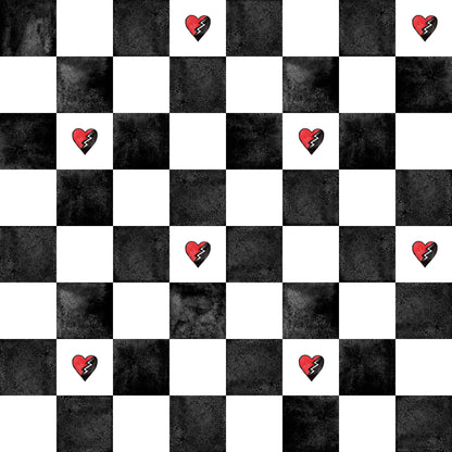 York Wallcoverings RoomMates Disney Descendants: The Rise of Red - Rebel at Heart Checker Peel and Stick Wallpaper Kids Graphics Blacks  Wallpaper - RMK12817PLW