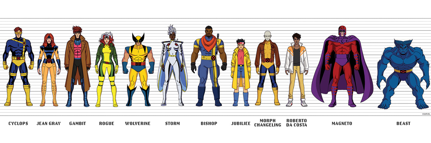 York Wallcoverings RoomMates Marvel's X-MEN ?97 Band of Mutants Red and Blue Peel and Stick Border Graphics Eclectic Red and Blue  Current Peel & Stick - RMK1320BD