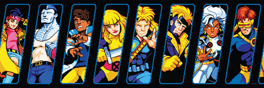 York Wallcoverings RoomMates Marvel's X-MEN ?97 Pixel Art Black Peel and Stick Border Graphics Eclectic Black  Current Peel & Stick - RMK1321BD