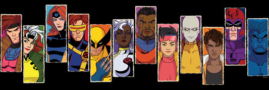 York Wallcoverings RoomMates Marvel's X-MEN ?97 Character Portraits Black Peel and Stick Border Graphics Eclectic Black  Current Peel & Stick - RMK1322BD