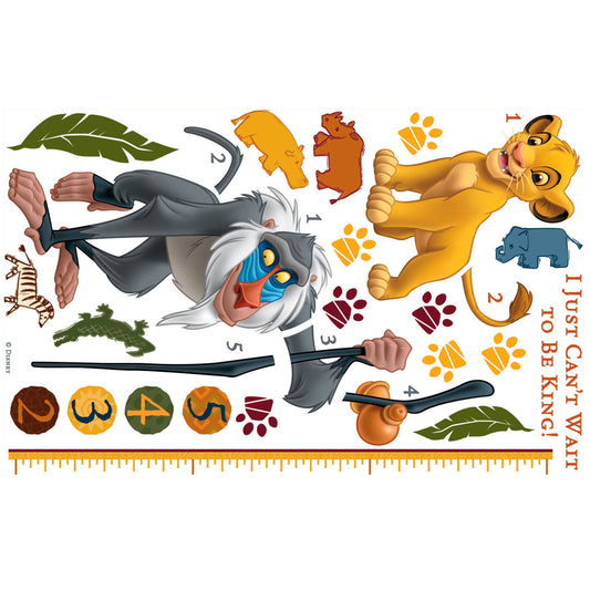 York Wallcoverings RoomMates The Lion King Rafiki Peel and Stick Inches Growth Chart Whimsical Licensed Multicolor  Wallpaper - RMK1924SLM