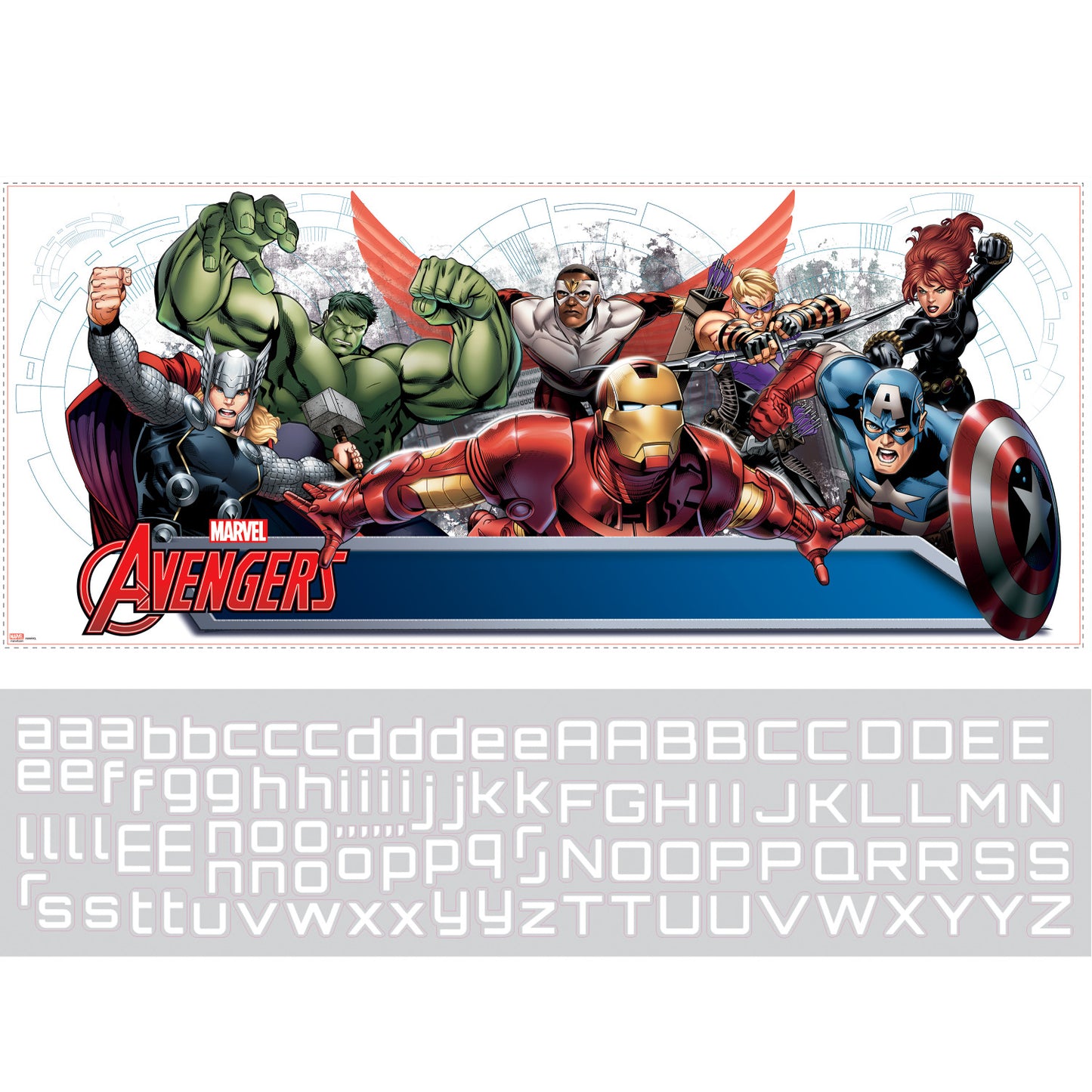 York Wallcoverings RoomMates Avengers Assemble Personalization Headboard Wall Decals Whimsical Licensed Multicolor  Wallpaper - RMK2240GM