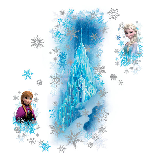 York Wallcoverings RoomMates Frozen Ice Palace With Else and Anna Giant Wall Decals Kids Licensed Blues  Wallpaper - RMK2739GM
