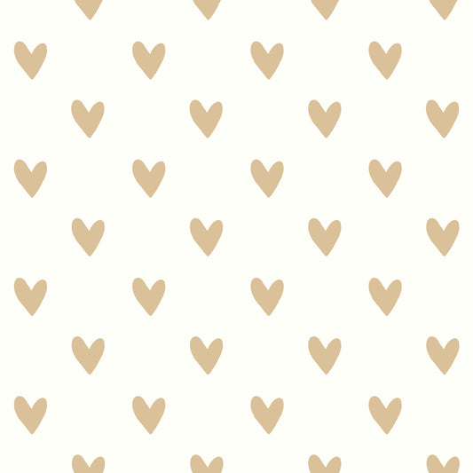 York Wallcoverings RoomMates Heart Spot Gold Peel and Stick Wallpaper Glam Love Yellows  Wallpaper - RMK3525WP