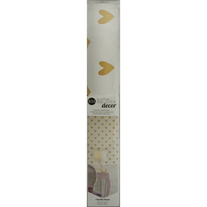 York Wallcoverings RoomMates Heart Spot Gold Peel and Stick Wallpaper Glam Love Yellows  Wallpaper - RMK3525WP