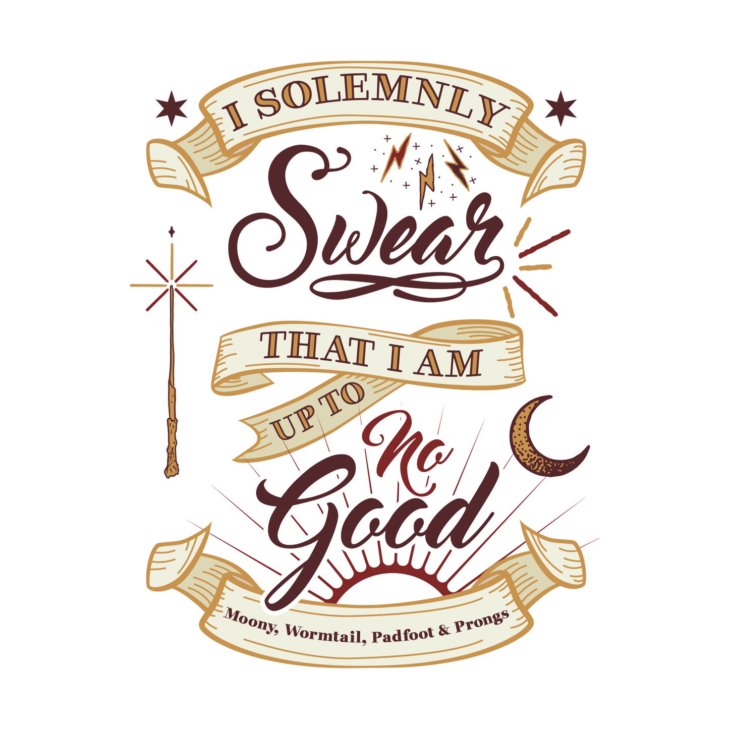 York Wallcoverings RoomMates Harry Potter Marauder's Map Quote Giant Wall Decals Kids Licensed Browns  Wallpaper - RMK3607GM