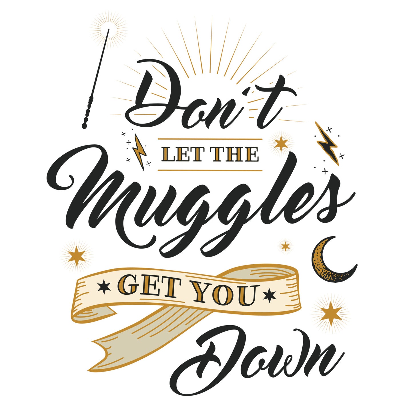 York Wallcoverings RoomMates Harry Potter Muggles Quote Giant Wall Decals Kids Licensed Browns  Wallpaper - RMK3608GM