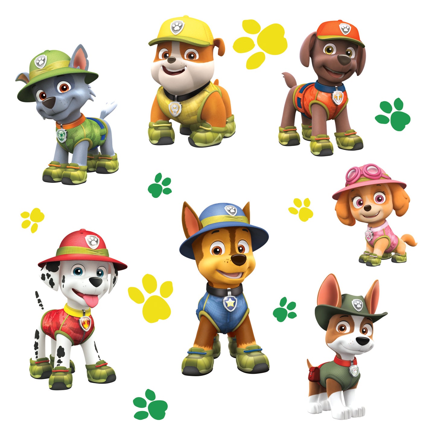 York Wallcoverings RoomMates Paw Patrol Jungle Giant Wall Decals Kids Licensed Multicolor  Wallpaper - RMK3611GM