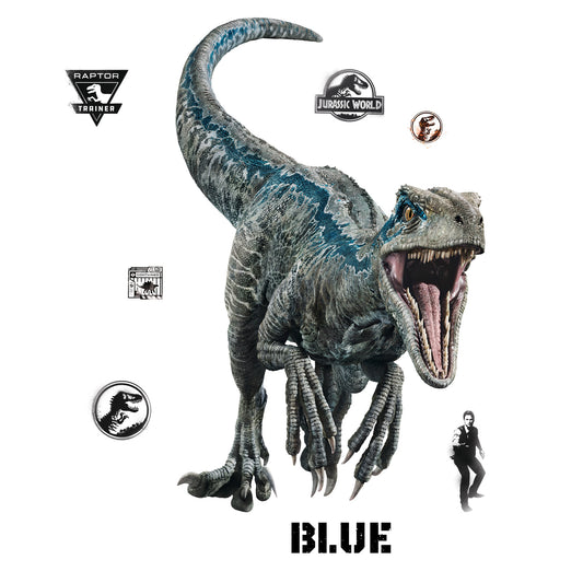 York Wallcoverings RoomMates Jurassic World 2 Velociraptor Giant Wall Decal Kids Licensed Blues  Wallpaper - RMK3799GM