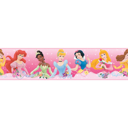 York Wallcoverings RoomMates Disney Princess Dream From The Heart Peel and Stick Border Whimsical Licensed Metallics  Wallpaper - RMK4397BD