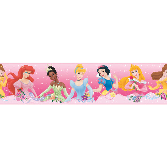 York Wallcoverings RoomMates Disney Princess Dream From The Heart Peel and Stick Border Whimsical Licensed Metallics  Wallpaper - RMK4397BD