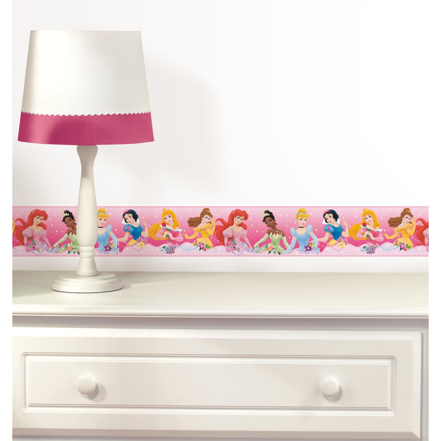 York Wallcoverings RoomMates Disney Princess Dream From The Heart Peel and Stick Border Whimsical Licensed Metallics  Wallpaper - RMK4397BD