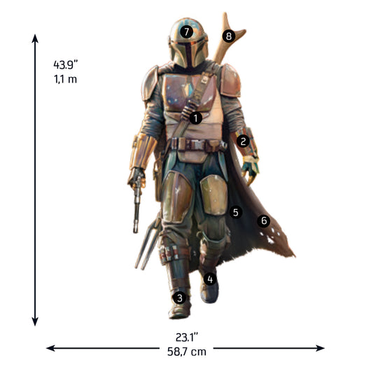 York Wallcoverings RoomMates The Mandalorian Giant Wall Decals Whimsical Licensed Multicolor  Wallpaper - RMK4457GM