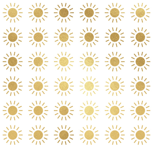 York Wallcoverings RoomMates Sun Wall Decals Whimsical Nature Metallics  Wallpaper - RMK5001SCS