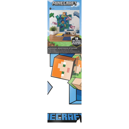 York Wallcoverings RoomMates Minecraft Peel and Stick Giant Wall Decal Kids Licensed Multicolor  Wallpaper - RMK5005GM