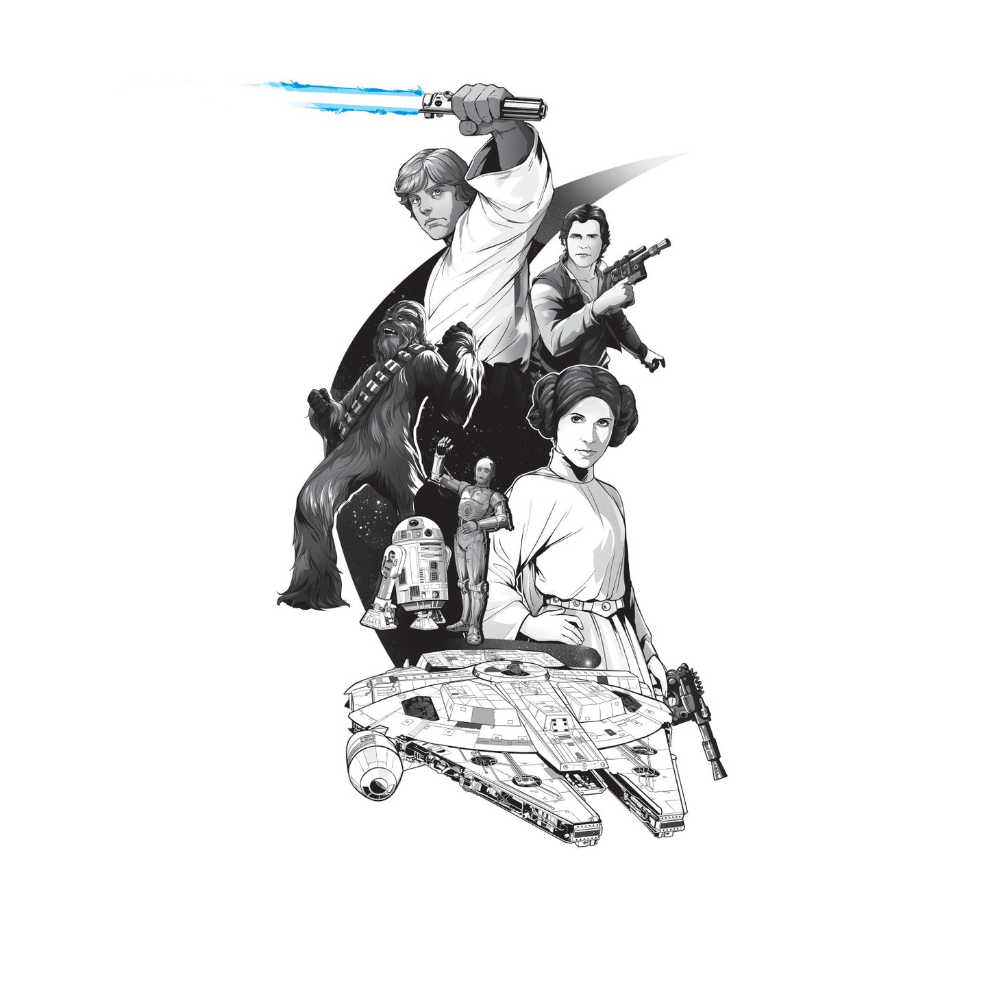 York Wallcoverings RoomMates Classic Star Wars Peel and Stick Giant Wall Decal with Alphabet Whimsical Licensed Multicolor  Wallpaper - RMK5097GM