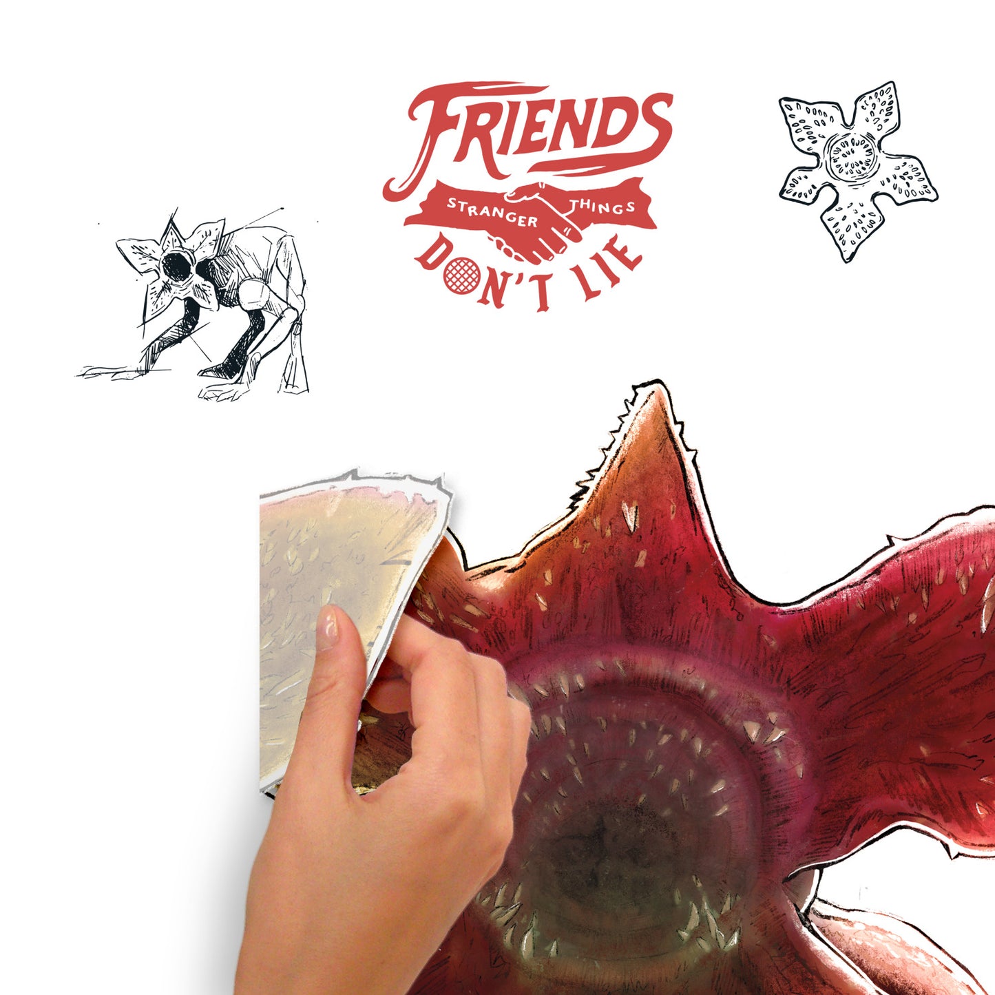 York Wallcoverings RoomMates Netflix Stranger Things Demogorgon Peel and Stick Giant Wall Decal Whimsical Licensed Multicolor  Wallpaper - RMK5142GM