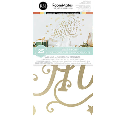 York Wallcoverings RoomMates Happy Holidays Wall Decals With Metallic Ink Modern Graphics Yellows  Wallpaper - RMK5180SCS (Discontinued Pattern)