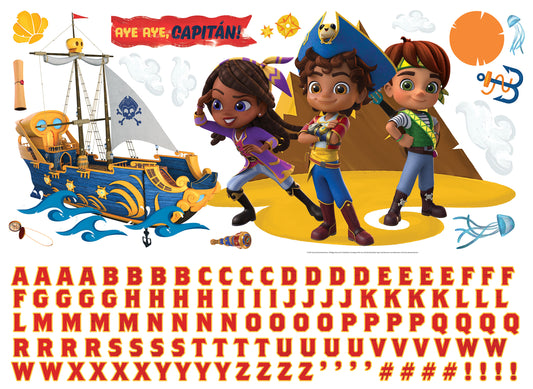 York Wallcoverings RoomMates Santiago Of The Seas Giant Wall Decals With Alphabet Whimsical Licensed Reds  Wallpaper - RMK5206GM