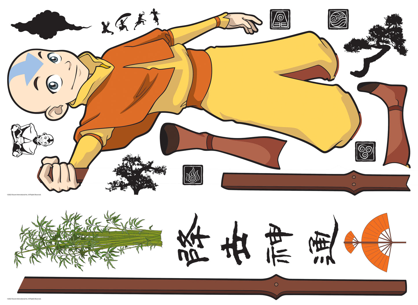 York Wallcoverings RoomMates Avatar Aang Giant Wall Decals Whimsical Licensed Reds  Wallpaper - RMK5269GM